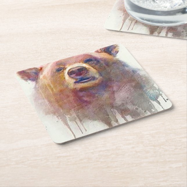 "Grin & Bear it" Rechteckiger Pappuntersetzer (angewinkelt)