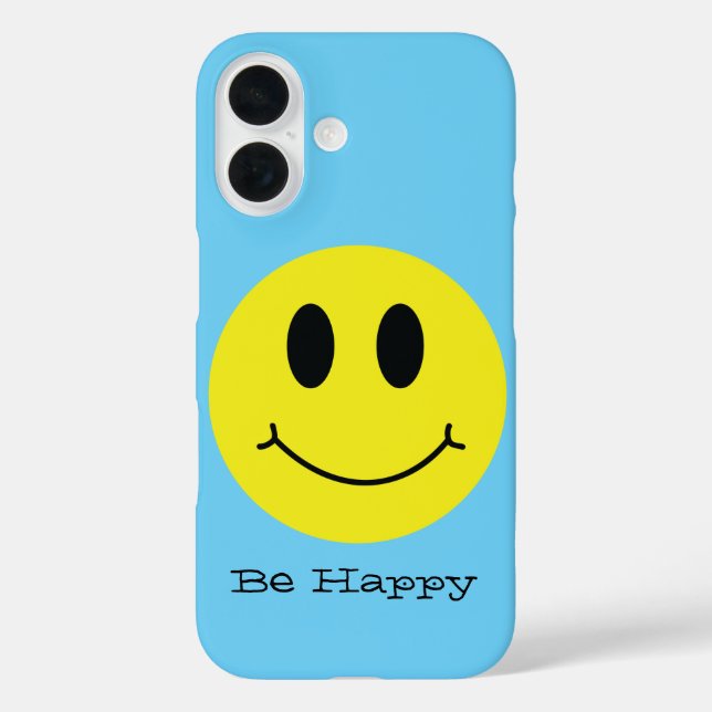 Grin Face Classic Be Happy Case-Mate iPhone Hülle (Rückseite)
