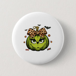 Grinc Pumpkin Coquette Pumpkin Halloween Spooky Se Button
