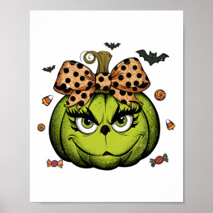 Grinc Pumpkin Coquette Pumpkin Halloween Spooky Se Poster