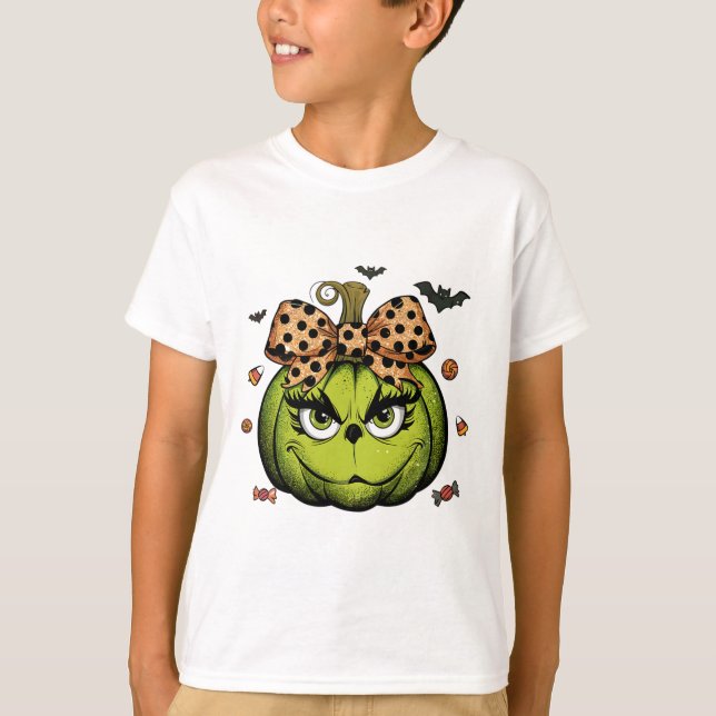 Grinc Pumpkin Coquette Pumpkin Halloween Spooky Se T-Shirt (Vorderseite)