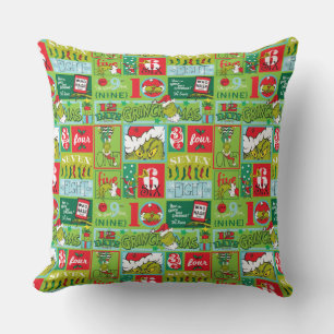 Grinch   12 Tage Grinchmas-Muster Kissen