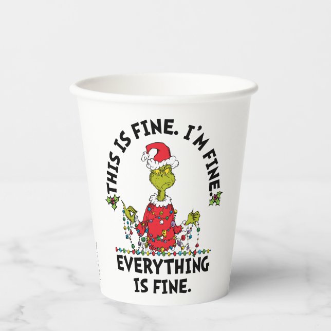 Grinch | Alles ist in Ordnung Pappbecher (Vorderseite)