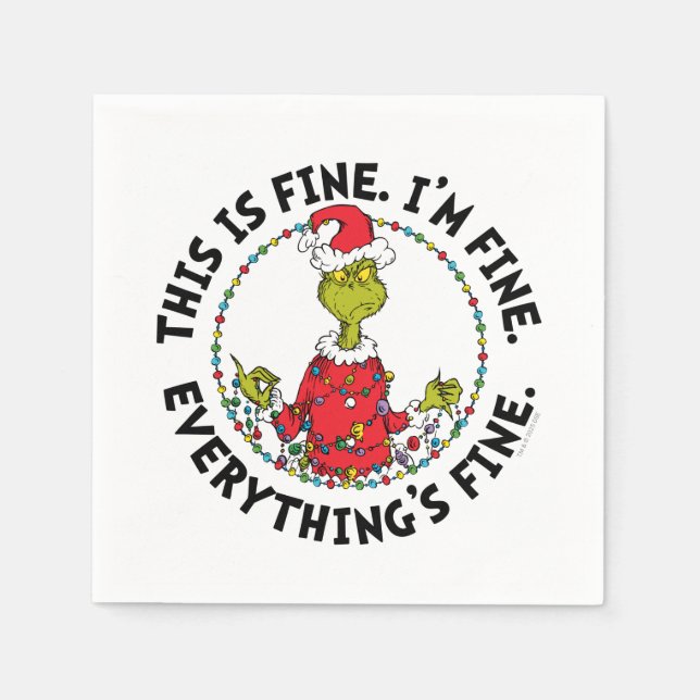 Grinch | Alles ist in Ordnung Serviette (Vorderseite)