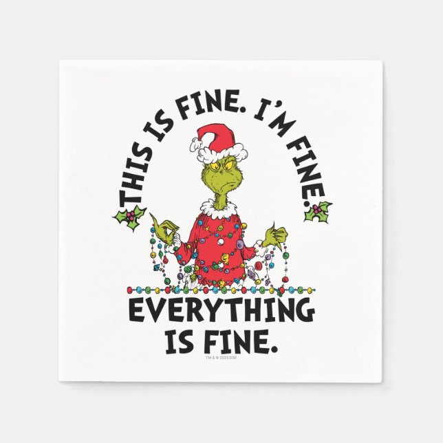 Grinch | Alles ist in Ordnung Serviette (Vorderseite)