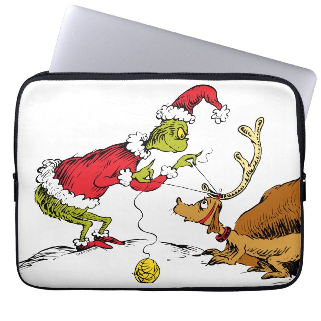Grinch bereitet Max den Rentier vor Laptopschutzhülle (Vorderseite)