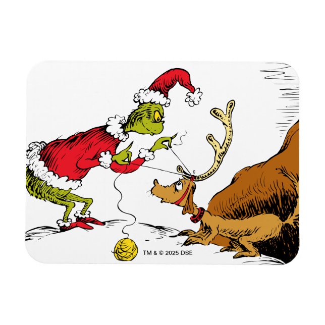 Grinch bereitet Max den Rentier vor Magnet (Horizontal)