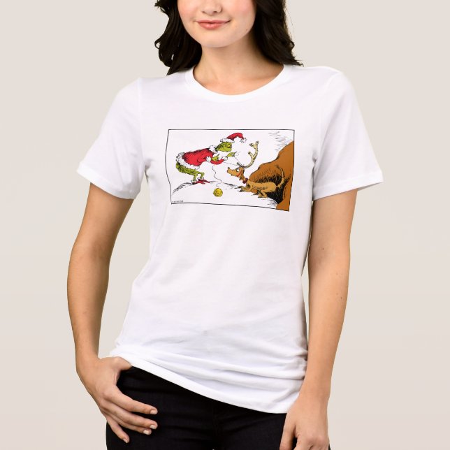 Grinch bereitet Max den Rentier vor Tri-Blend Shirt (Vorderseite)