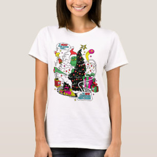 Grinch Buntes Weihnachtsgrafik T-Shirt