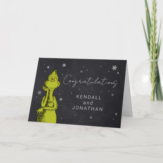 Grinch Chalkboard Babydusche Karte (Vorderseite)