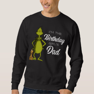 Grinch Chalkboard Birthday Girl's Vater Sweatshirt
