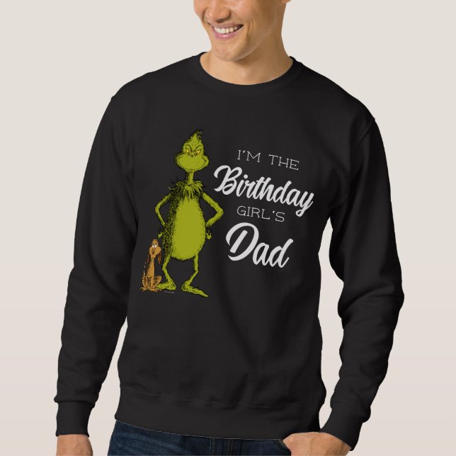 Grinch Chalkboard Birthday Girl's Vater Sweatshirt (Vorderseite)