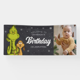 Grinch Chalkboard Geburtstag Banner