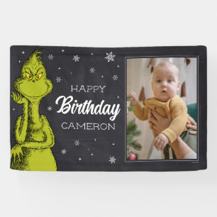 Grinch Chalkboard Geburtstag Banner