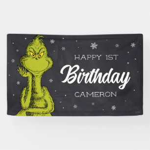Grinch Chalkboard Geburtstag Banner