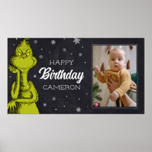 Grinch Chalkboard Geburtstag Poster