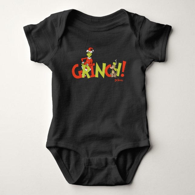 Grinch! Charakter-Logo-Grafik Baby Strampler (Vorderseite)