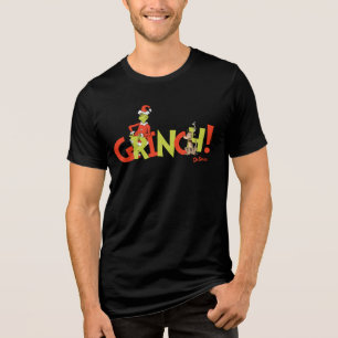 Grinch! Charakter-Logo-Grafik Tri-Blend Shirt
