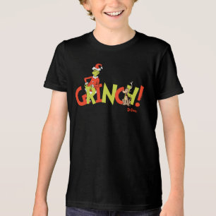 Grinch! Charakter-Logo-Grafik Tri-Blend Shirt