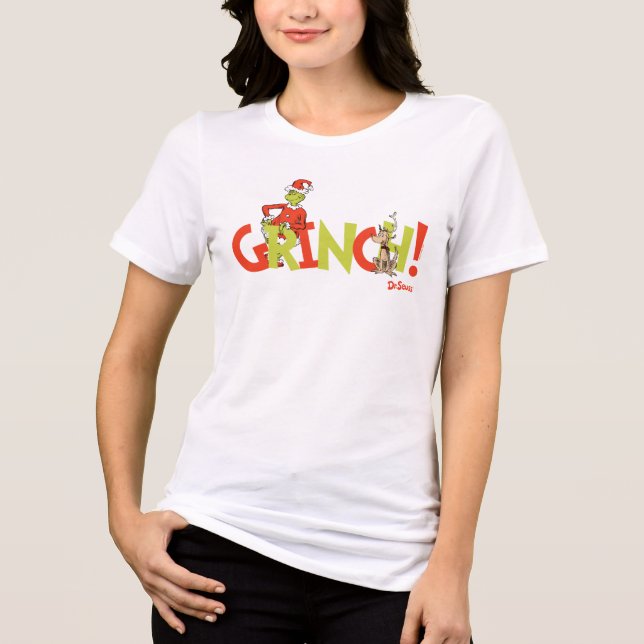 Grinch! Charakter-Logo-Grafik Tri-Blend Shirt (Vorderseite)