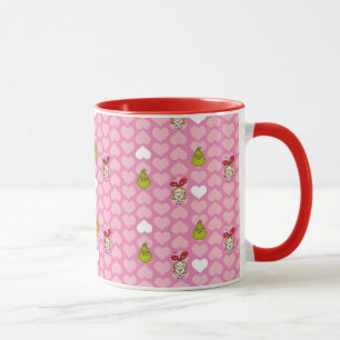 Grinch & Cindy-Lou Rosa Herz Muster Tasse