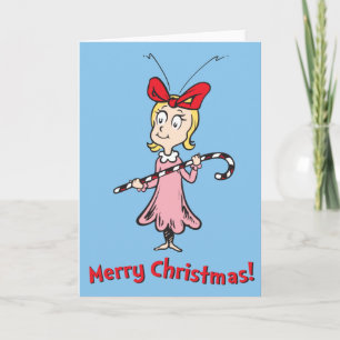 Grinch Cindy-Lou Who - Hält einen Zuckerstock Feiertagskarte
