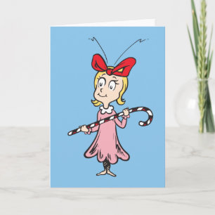 Grinch Cindy-Lou Who - Hält einen Zuckerstock Feiertagskarte