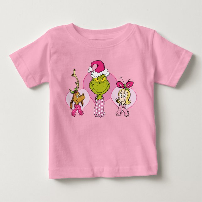 Grinch Crew in Pink Valentine's Portrait Baby T-shirt (Vorderseite)