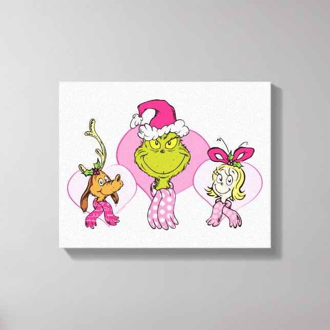 Grinch Crew in Pink Valentine's Portrait Leinwanddruck (Vorderseite)