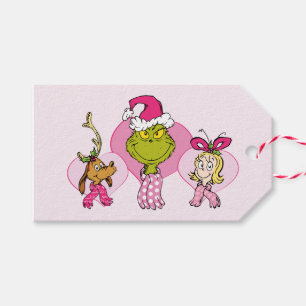 Grinch-Crew in rosa Valentinsporträt Geschenkanhänger