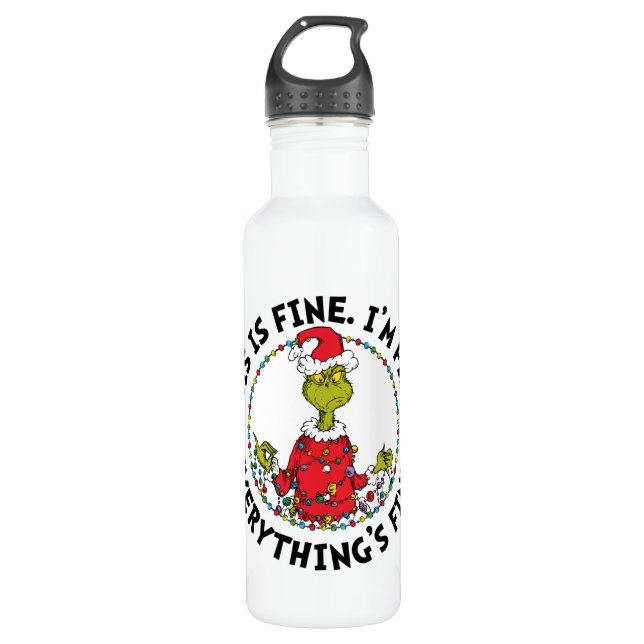 Grinch | Everything's Fine Edelstahlflasche (Vorderseite)