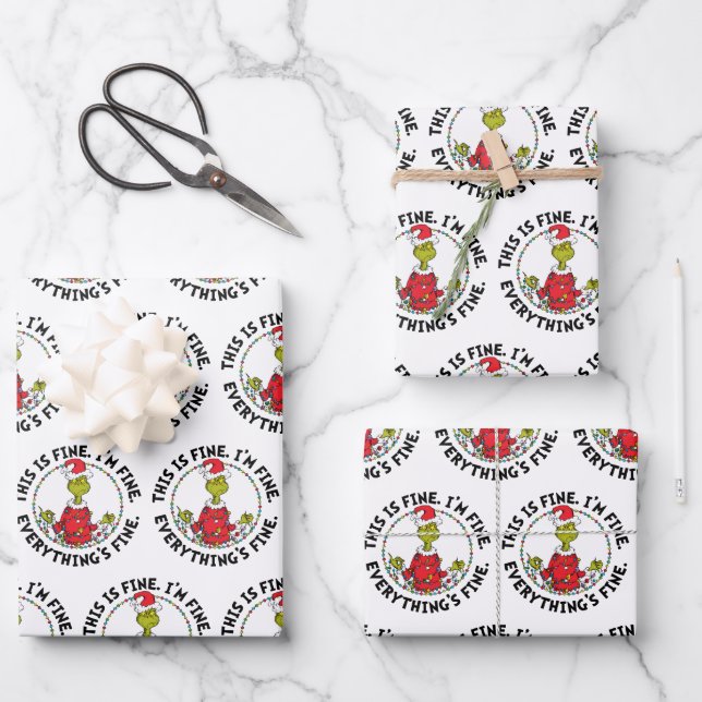 Grinch | Everything's Fine Geschenkpapier Set (Vorderseite)