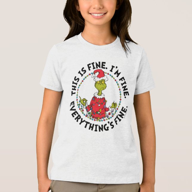 Grinch | Everything's Fine Tri-Blend Shirt (Vorderseite)