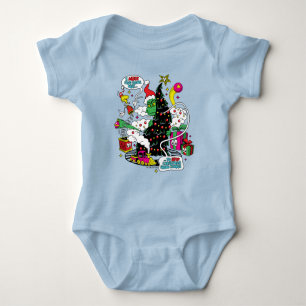 Grinch farbenfrohe Weihnachtsgrafik Baby Strampler
