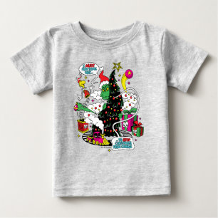 Grinch farbenfrohe Weihnachtsgrafik Baby T-shirt
