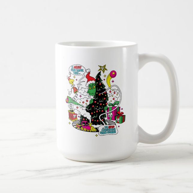 Grinch farbenfrohe Weihnachtsgrafik Kaffeetasse (Rechts)