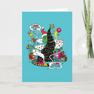Grinch farbenfrohe Weihnachtsgrafik Karte