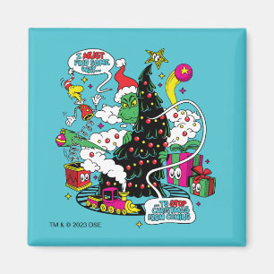Grinch farbenfrohe Weihnachtsgrafik Magnet