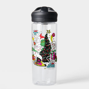 Grinch farbenfrohe Weihnachtsgrafik Trinkflasche