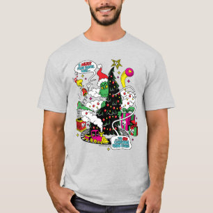 Grinch Farbige Weihnachtsgrafik T-Shirt