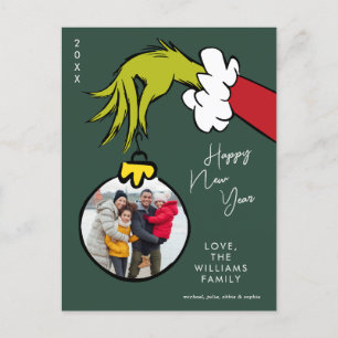 Grinch   Frohes Neues Jahr - Feiertagsfoto Feiertagspostkarte