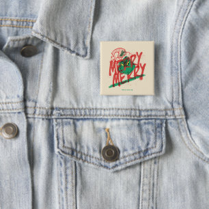 Grinch Fröhliches Grunge-Grafik Button