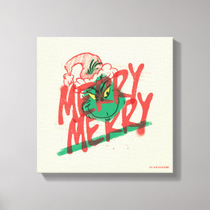 Grinch Fröhliches Grunge-Grafik Leinwanddruck