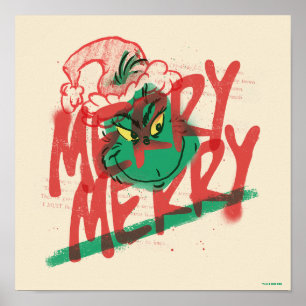 Grinch   Fröhliches Grunge-Grafik Poster