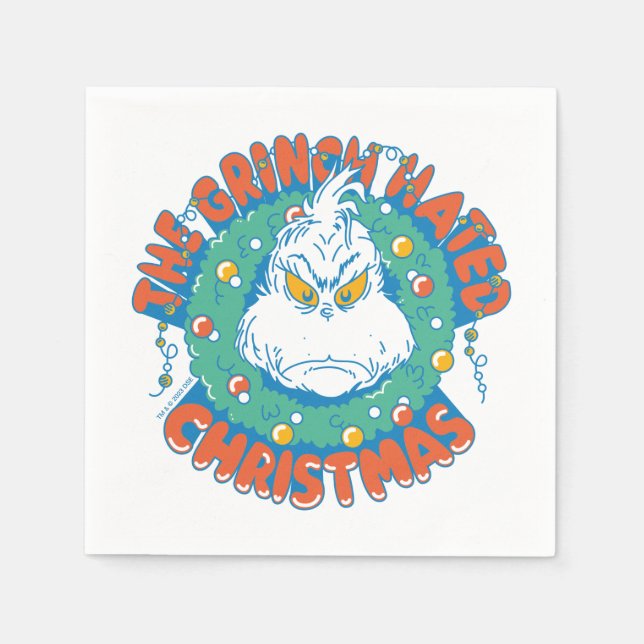 Grinch hasste Weihnachten Serviette (Vorderseite)
