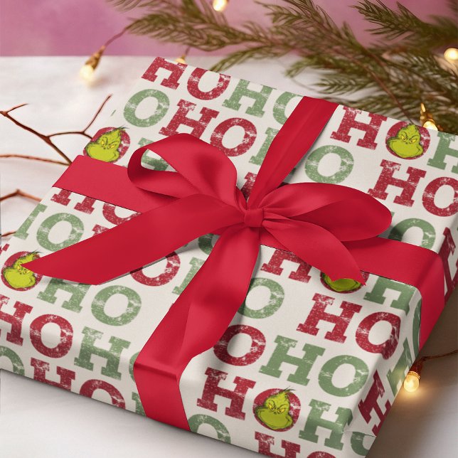 Grinch Ho Ho Ho Muster Geschenkpapier (Wrapped gift)