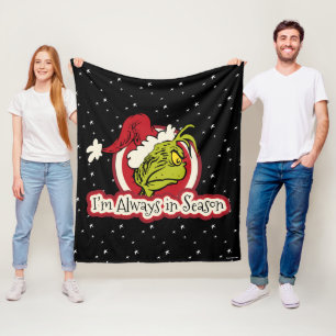 Grinch Ich bin immer in Saison Fleecedecke