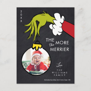 Grinch Je mehr, desto besser Neues Baby - Foto Feiertagspostkarte