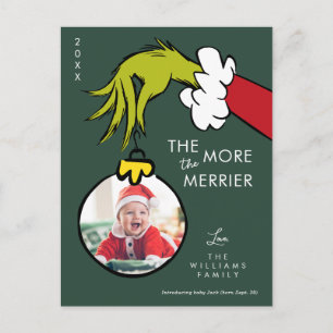 Grinch Je mehr, desto besser Neues Baby - Foto Feiertagspostkarte