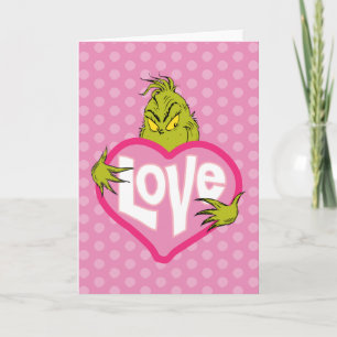 Grinch Liebe Rosa Herz Feiertagskarte
